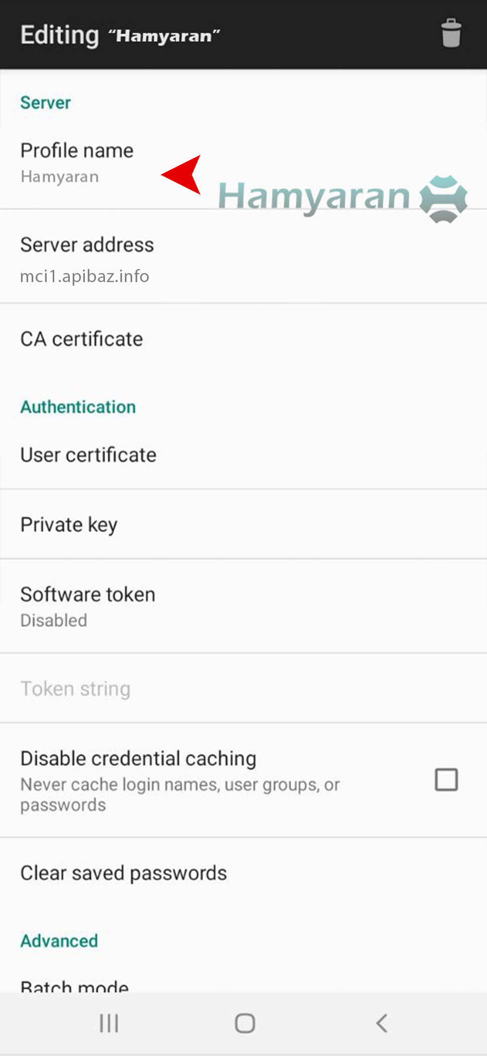 انتخاب نام کانکشن در openConnect